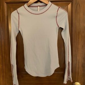 Free people zippered sleeve top